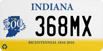 IN license plate 368MX