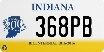 IN license plate 368PB