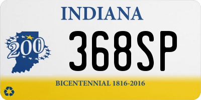 IN license plate 368SP