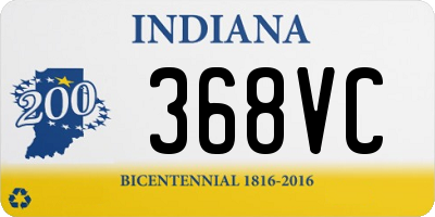 IN license plate 368VC