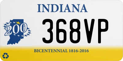 IN license plate 368VP