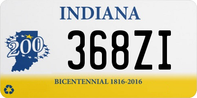 IN license plate 368ZI