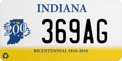 IN license plate 369AG