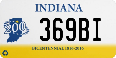 IN license plate 369BI