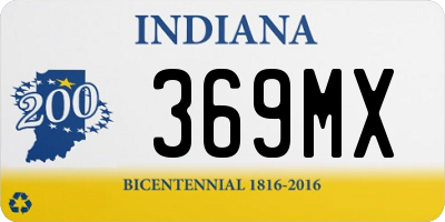 IN license plate 369MX