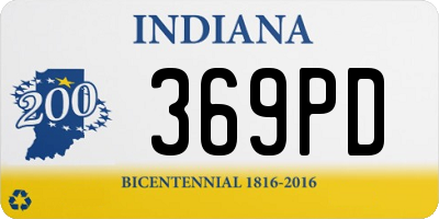 IN license plate 369PD