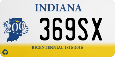 IN license plate 369SX