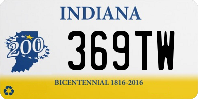 IN license plate 369TW