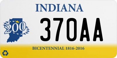 IN license plate 370AA