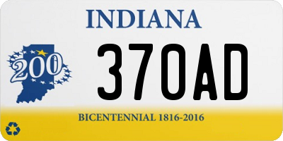 IN license plate 370AD