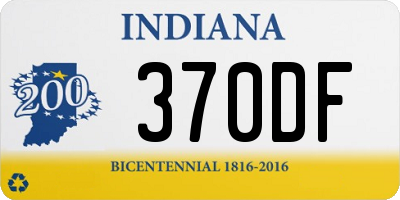 IN license plate 370DF