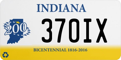 IN license plate 370IX