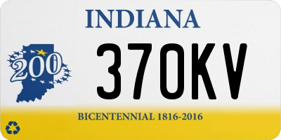 IN license plate 370KV