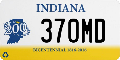 IN license plate 370MD