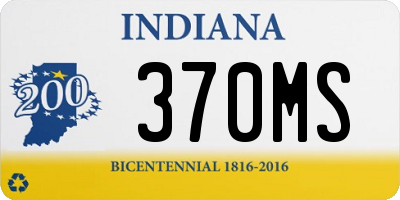 IN license plate 370MS