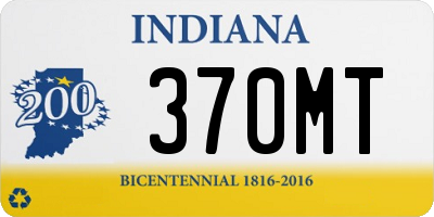 IN license plate 370MT