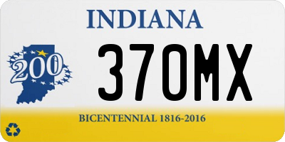 IN license plate 370MX