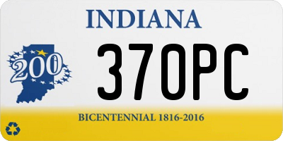 IN license plate 370PC