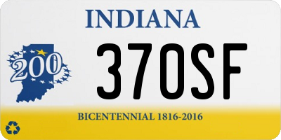 IN license plate 370SF