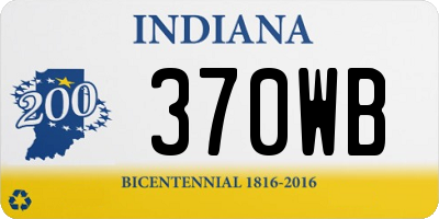 IN license plate 370WB