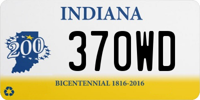 IN license plate 370WD