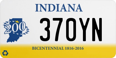 IN license plate 370YN