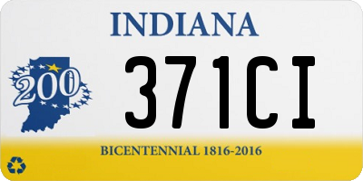 IN license plate 371CI