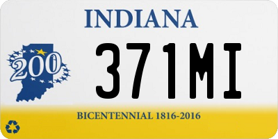 IN license plate 371MI