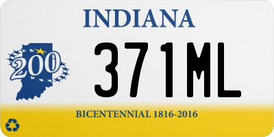 IN license plate 371ML