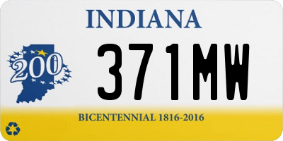 IN license plate 371MW