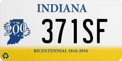 IN license plate 371SF