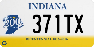 IN license plate 371TX