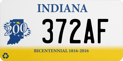 IN license plate 372AF