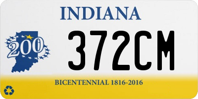 IN license plate 372CM