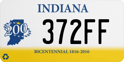 IN license plate 372FF