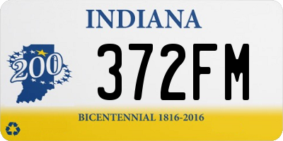 IN license plate 372FM