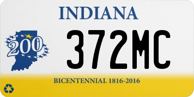 IN license plate 372MC