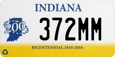 IN license plate 372MM