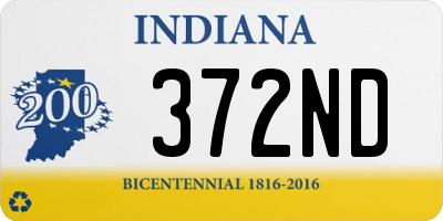 IN license plate 372ND