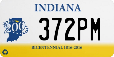 IN license plate 372PM