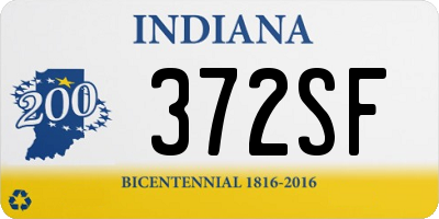 IN license plate 372SF