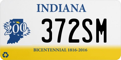 IN license plate 372SM