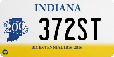 IN license plate 372ST