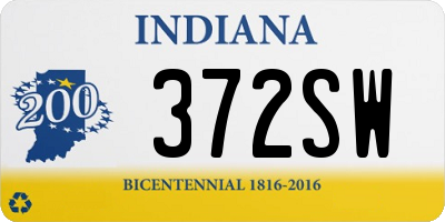 IN license plate 372SW