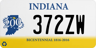 IN license plate 372ZW