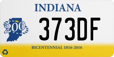 IN license plate 373DF