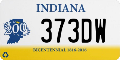 IN license plate 373DW