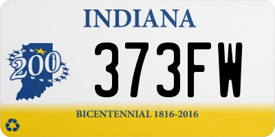 IN license plate 373FW