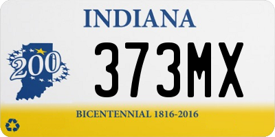 IN license plate 373MX