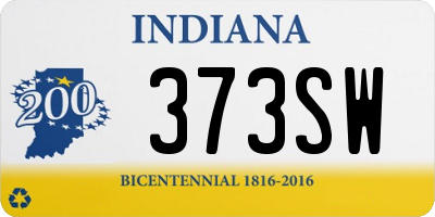 IN license plate 373SW